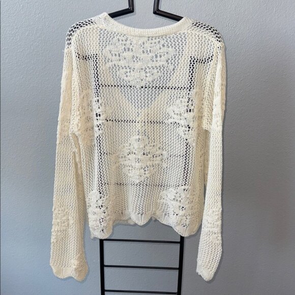 SHEIN Cream Open-Knit Cardigan - Picture 5 of 5